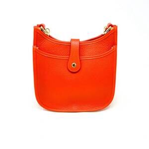 NEW GERMAN FUENTES women's medium leather crossbody bag in orange